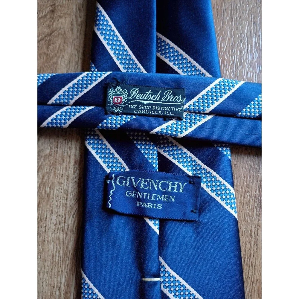 Vintage Givenchy Gentlemen Paris Tie Blue Stripe